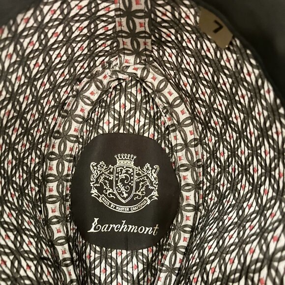 Vintage Larchmont Houndstooth Wool Fedora Hat w/ Red Feather – Size 7 - Picture 5 of 5